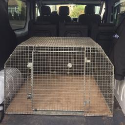 Large dog cage taken out my vivaro van but will fit estates galvanised cage will fit yes spaniels in easy or large dog Belgium Shepard Doberman will never rust Fantastic Condition any questions just message also has escape hatch