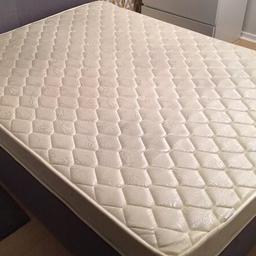 Nearly new king size mattress. Spring mattress with thin layer of memory foam on top. It came with the bed. Only used for 2 weeks and always with a mattress protector. It's quite soft. Will be good for spare room. Smoke and pet free home.