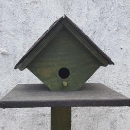 Handmade birdhouse with Welsh slate roof