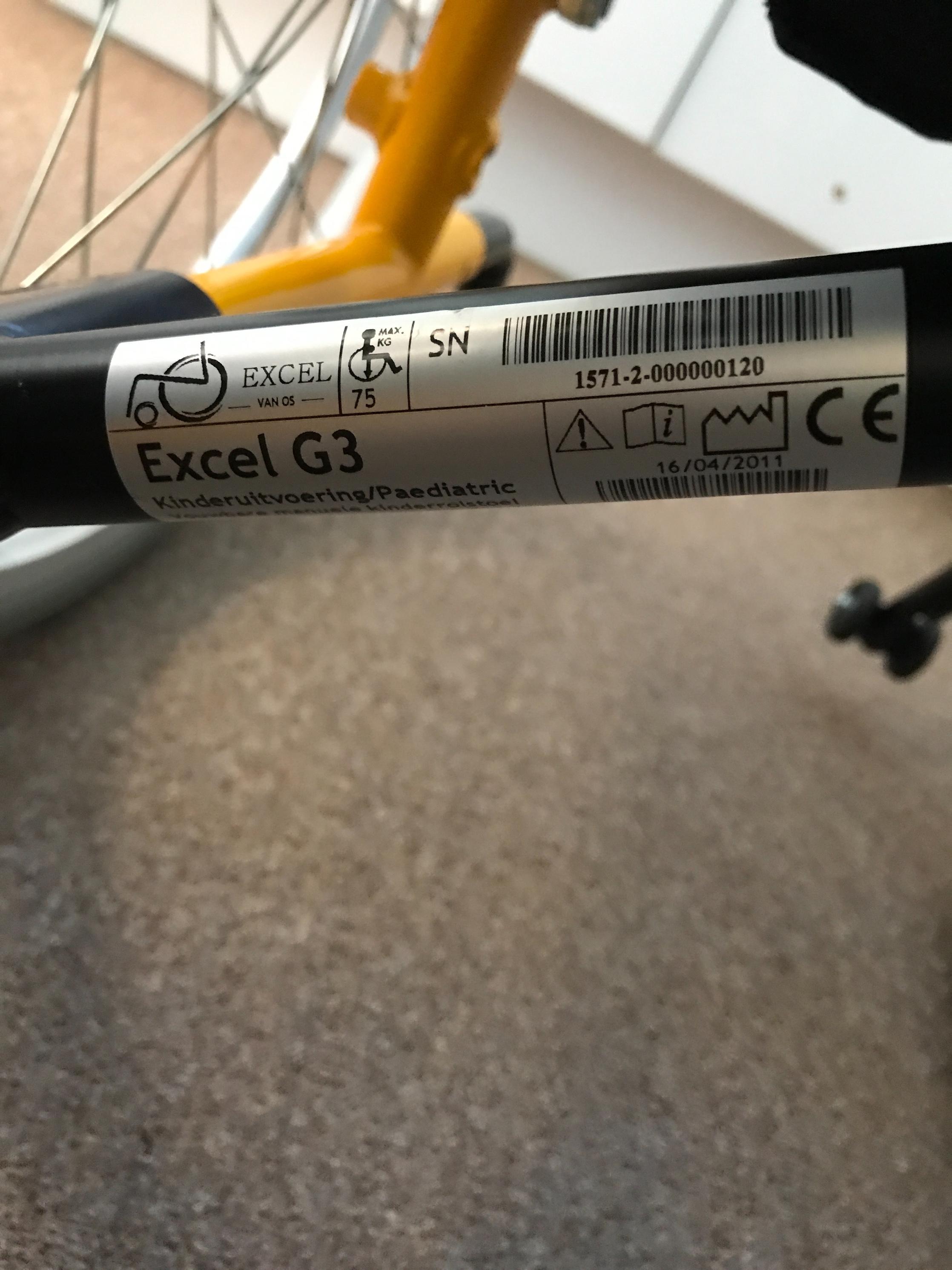 Excel g3 paediatric self propelled wheelchair in pe19 5sf offord d arcy