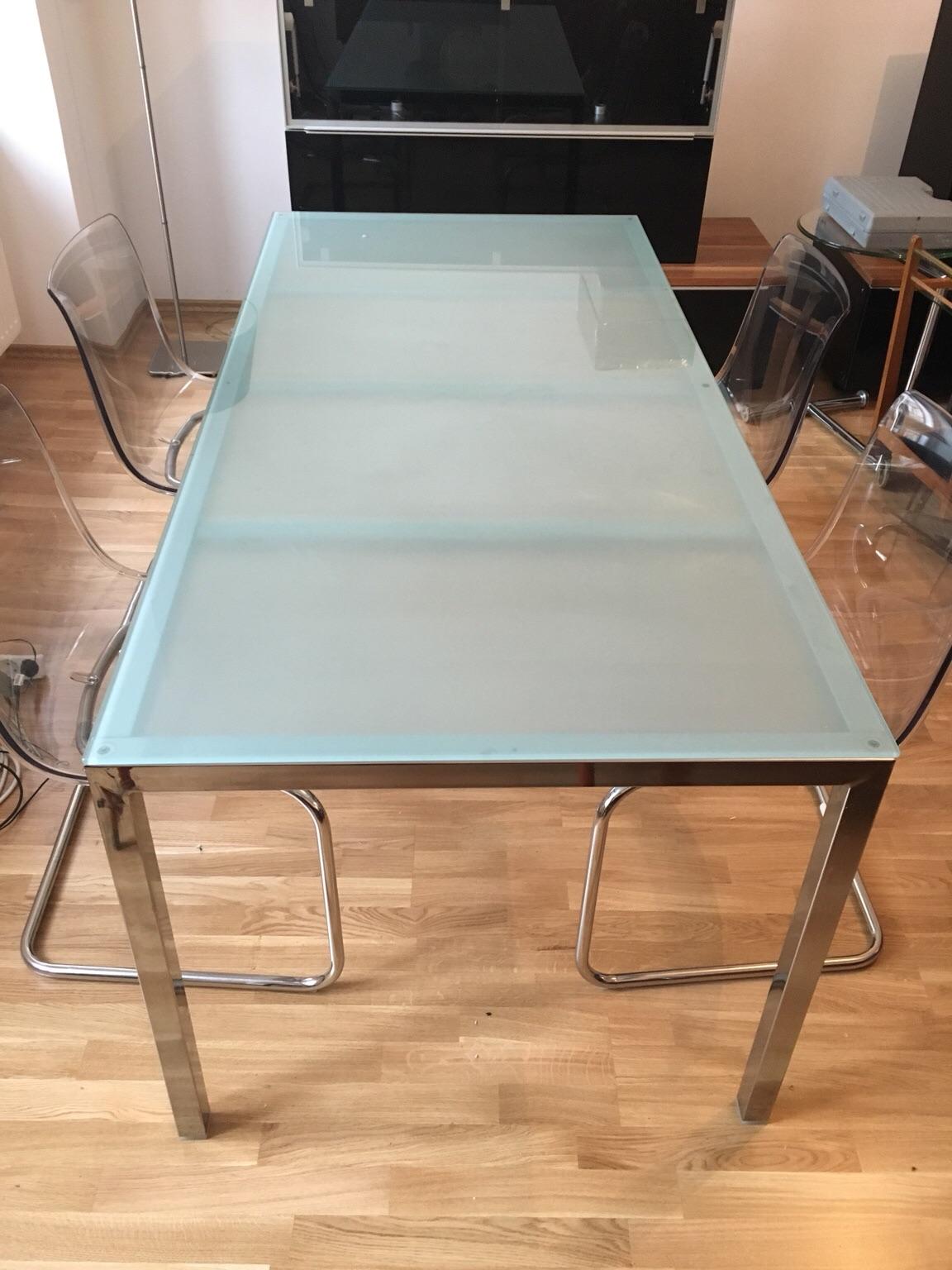 Esstisch Ikea TORSBY Glas Chrom Milchglas in 1080 Wien für 90,00 € zum