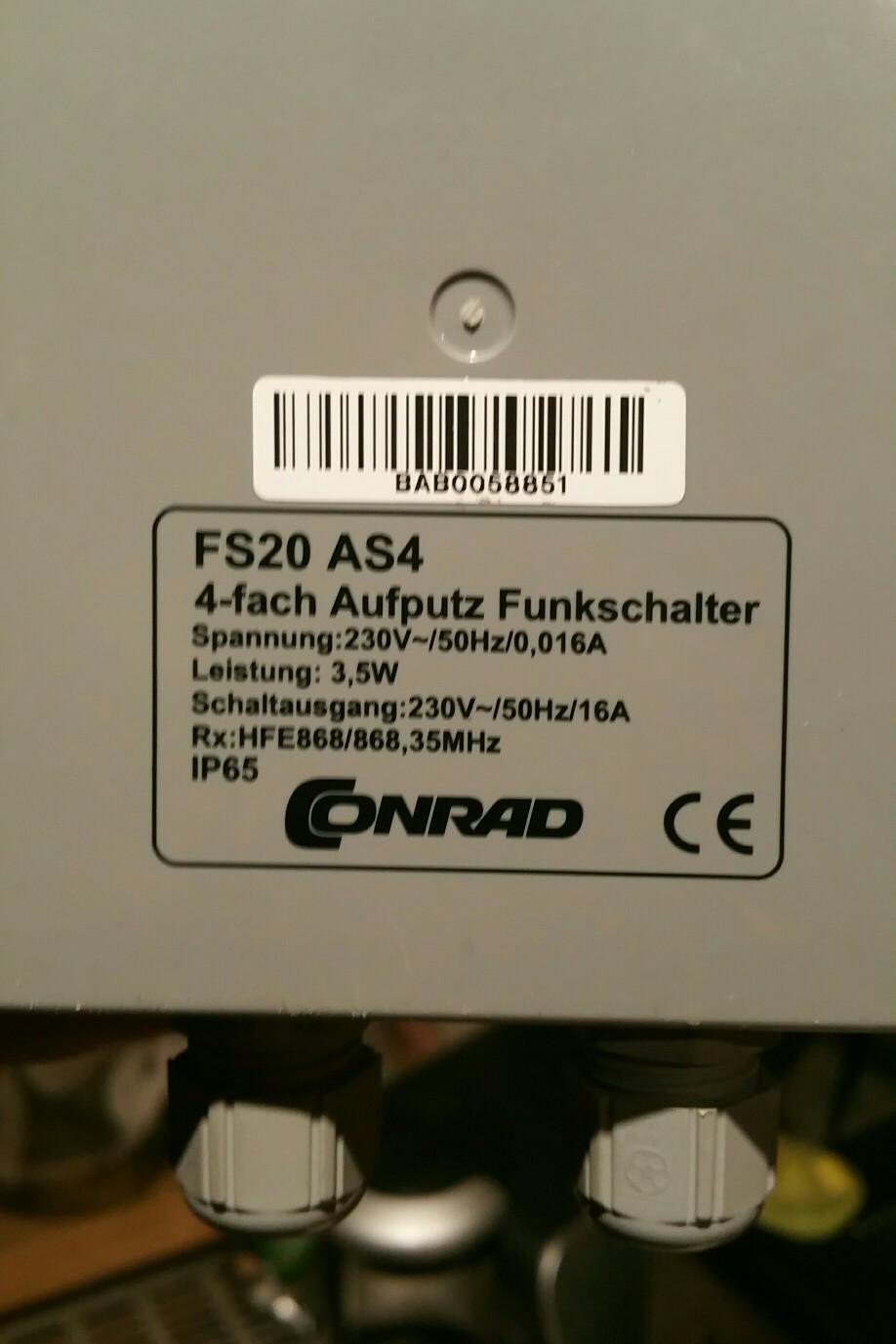4 Fach Schaltaktor Elv Fs20 Conrad in 6060 Hall in Tirol für € 50,00 zum Verkauf | Shpock AT