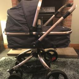 Excellent condition navy mothercare orb. Hardly used. Comes with rain cover, cosy toes and attachments for Maxi cosi car seat. First to see will buy.