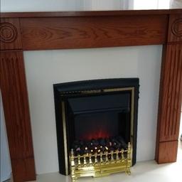 Used wooden fire surround including hearth and back panel.

Well made and solid.

Premade cut out for a fire to go into.

The mantle piece has had something like Xmas decorations stapled to it, see pic for example of the holes left.

The hearth has a couple of scuffs, could be painted out see pic.

Please note the fire in the picture is not included or available for sale... Price Reduced to clear.

Available for cash on collection, New Whittington, Chesterfield, S43