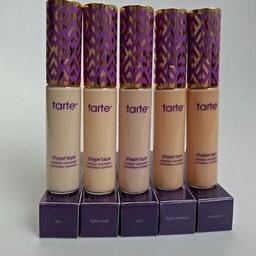 Brand New In Box
 TARTE SHAPE TAPE CONTOUR CONCEALER
 10ml Bottle

Sculpt and highlight as you mask imperfections with this 2-in-1 full coverage concealer.
The hydrating, longwearing formula delivers natural, radiant coverage across all skin types so you can instantly brighten and cover acne, dark circles and redness while softening the look of pores and fine lines.
Many available
Message for shades and availability