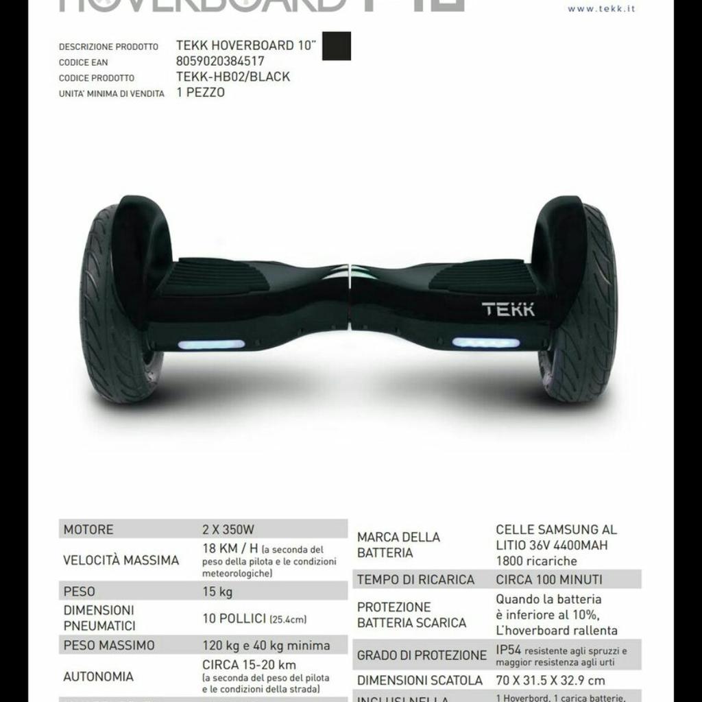 Hoverboard tekk f10 nuovo in 21021 Angera for 150.00 for sale