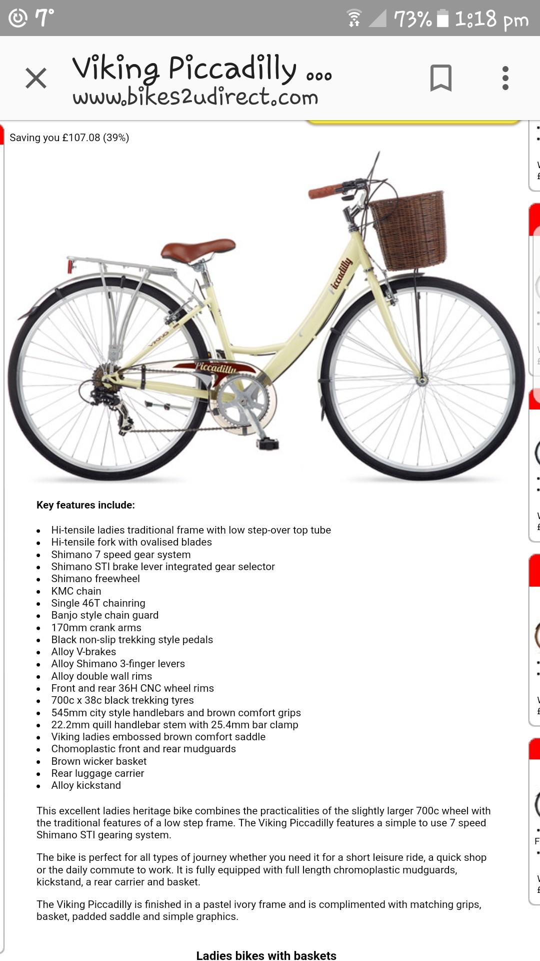 Viking piccadilly 2024 ladies bike