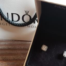 Beautiful pair of Pandora earrings, cubic zirconia,only worn few  times. Perfect condition. They cost £50. Comes with original box and original gift bag all in perfect condition. Great for a bargain Christmas present.
