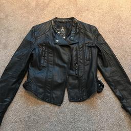 Lovely fitted faux leather black jacket size 12