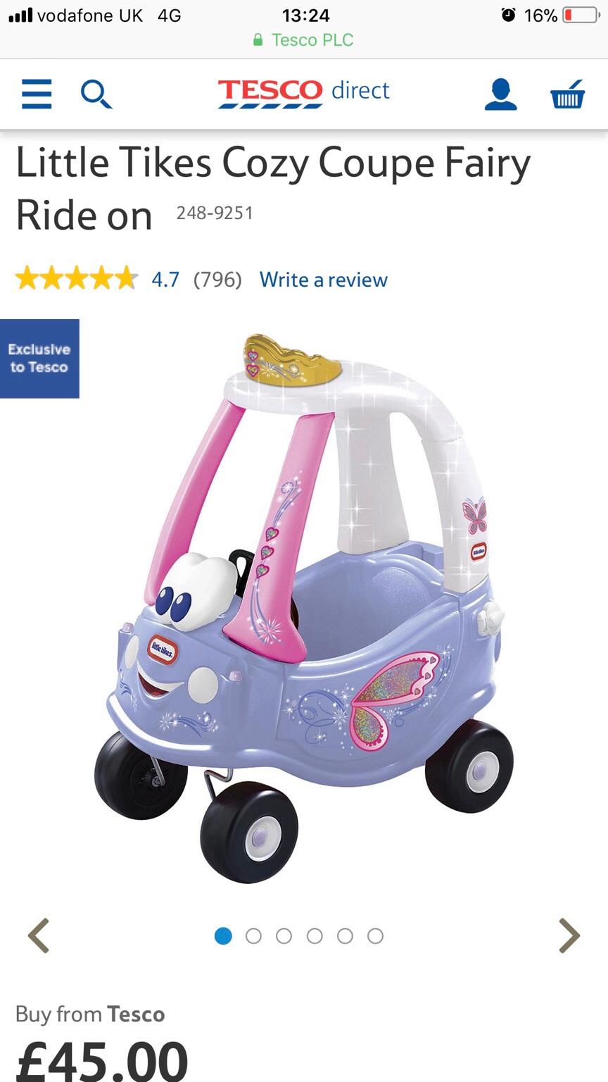 Tesco little cheap tikes fairy car