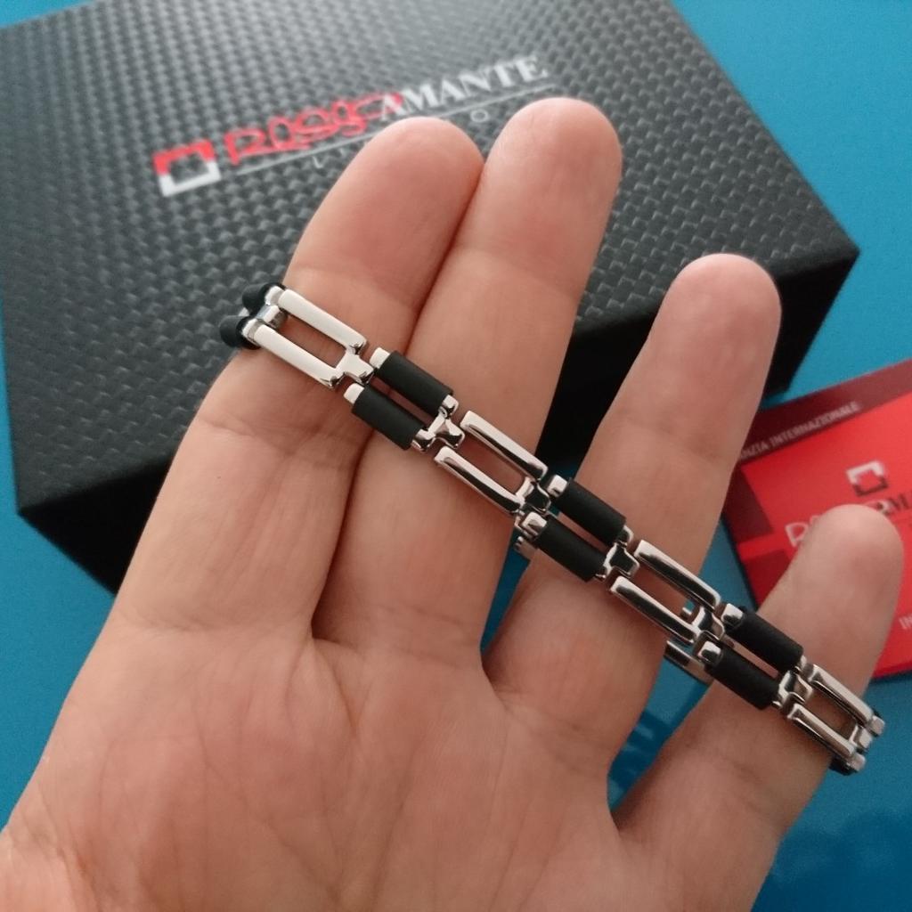 Braccialetto Cristiano Con Perline Rettangolari In Pietra Naturale E Acciaio Inox - Regalo Donna Per Anniversario, Natale, Compleanno