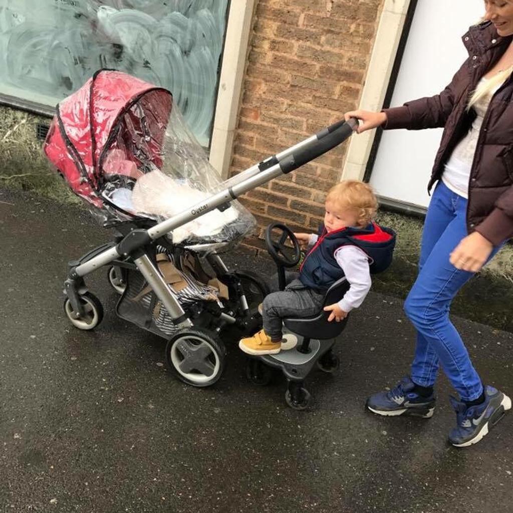 Buggy board with clearance seat and steering wheel