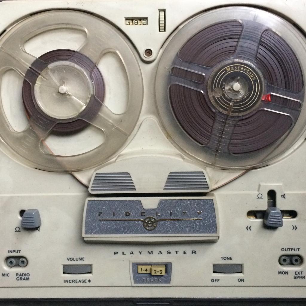 Vintage Fidelity Playmaster reel-to-reel tape player recorder with tapes