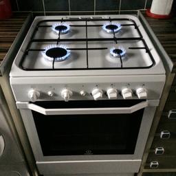 White Indesit gas cooker! This Indesit freestanding Gas cooker has 4 gas burners. Combined oven/grill White colour. 60cm width. About 7months old really good condition. Only selling due to I need a double oven. Comes with new grill tray never been used! £95 ONO Offers welcome just not silly offers please collection only from M7 Salford! Need gone ASAP!
