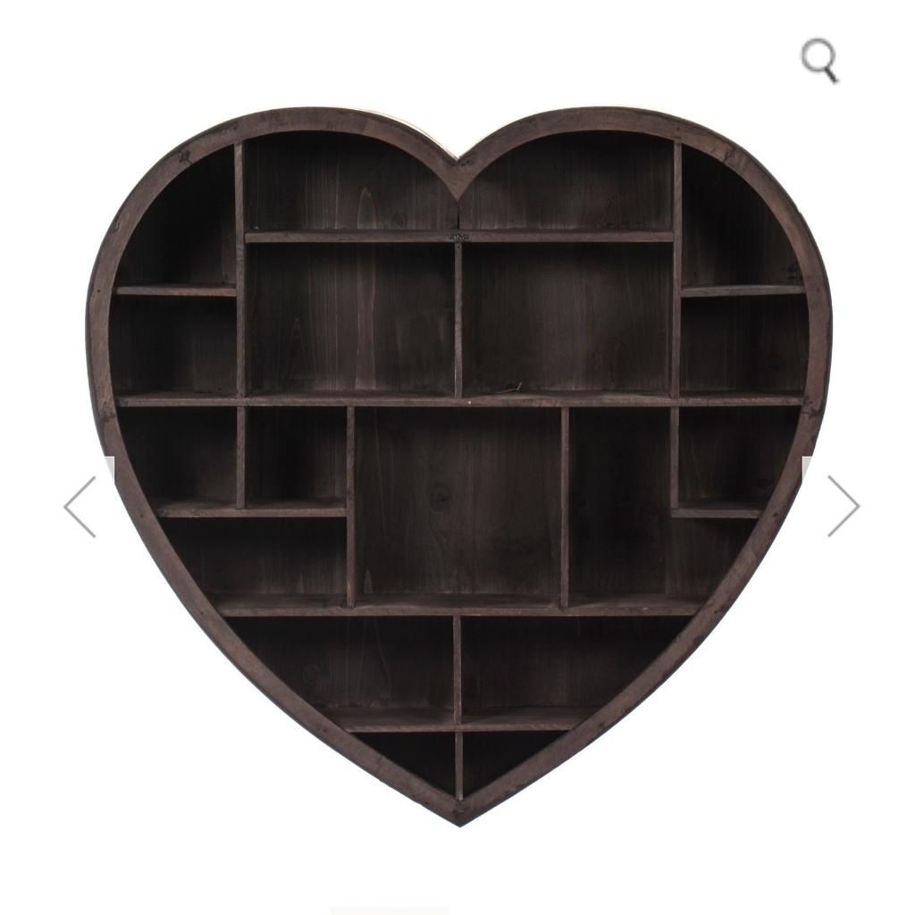 Large wooden deals heart shelf unit