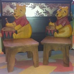 Nice set of wooden chairs for the nursery.