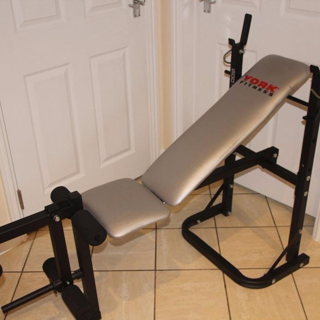 York fitness 500 folding barbell online bench