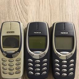 Hallo
Verkaufe 3 funktionsfähige Nokia 3310/3330
2 Handys sind noch in Ordnung
1 Handy ist display defekt
Für weitere Fragen einfach melden