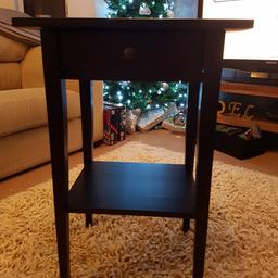 A Hemnes bedside table bought it assembled but no longer need one draw and large shelf. Width 46cm,depth 36cm,hight 70cm.