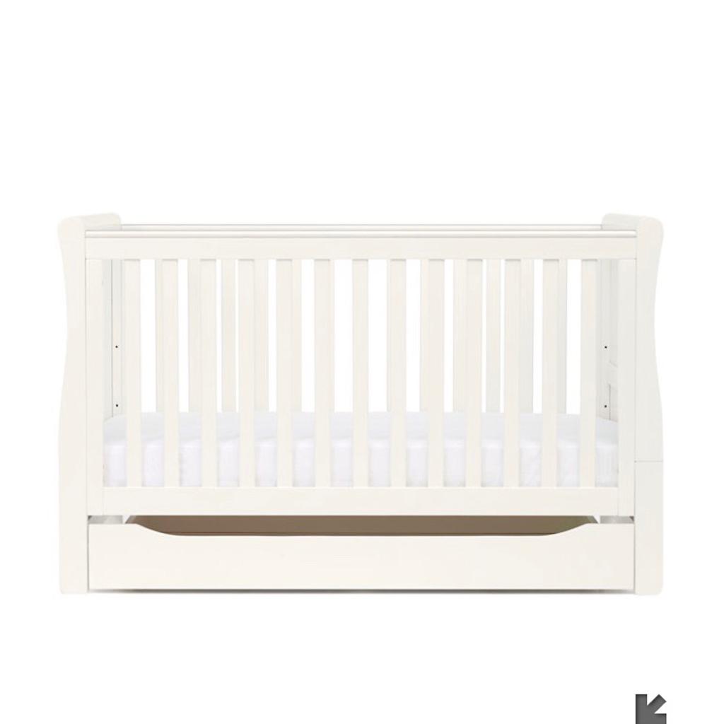 Mothercare Sleigh Cot BedWhite with mattress in Tong for £80.00 for