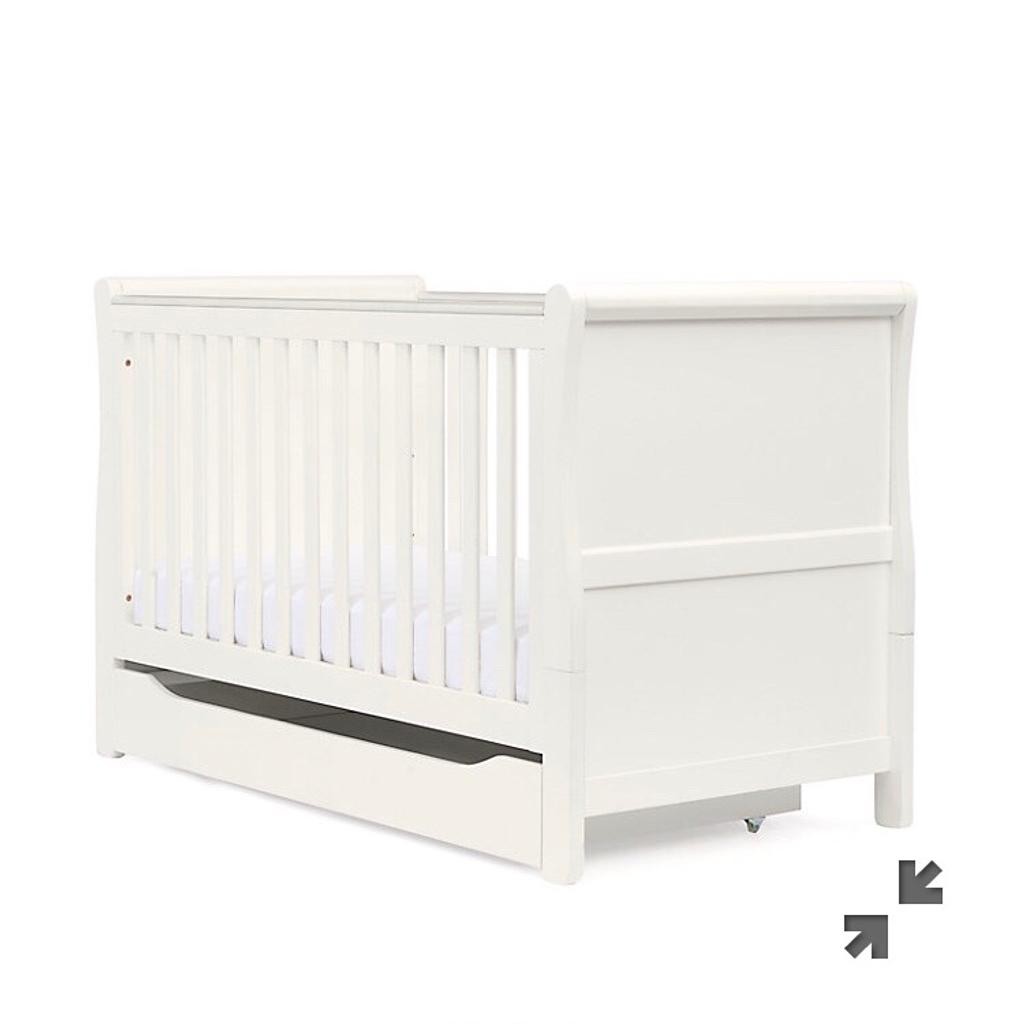 Mothercare Sleigh Cot BedWhite with mattress in Tong for £80.00 for