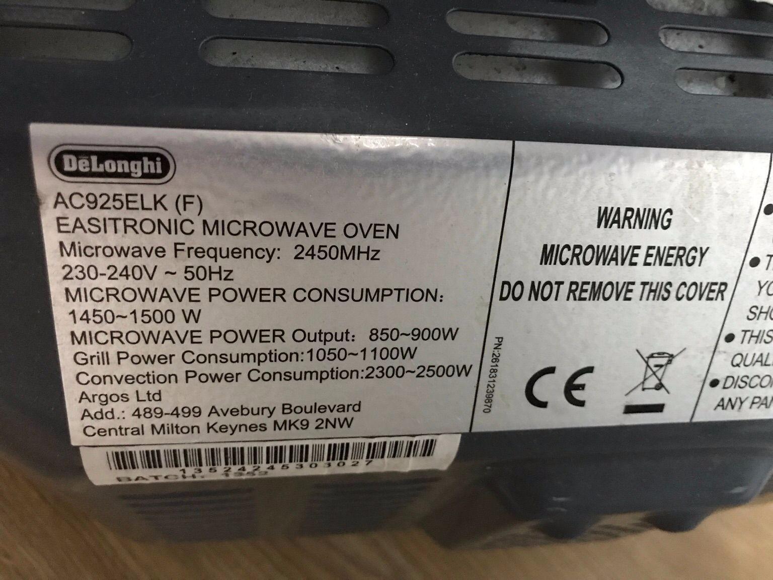 DeLonghi microwave, convection and grill in B29 Birmingham für £ 45,00