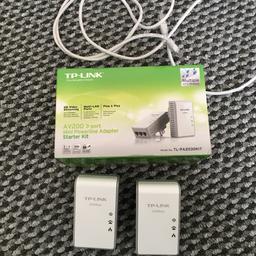 Tp-link 200mbps 6 port network powerline adapters with box, resource cd.
