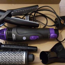 Nicky clarke frizz control has dryer brush and straighten Like new only used once comes in box and packets