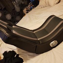Only used a couple of times. Comes with all leads and is as new without a box. Sound is played through the chair. Compatible to hook up to computers such as ps4 and xboxes. Folds away for storage too. Pet and smoke free home! Selling as son is no longer interested in it!