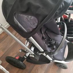 Flat tyres but still decent condition. Carry cot included! Some tears in handle bar area. Had to get a double after having my 2nd child.