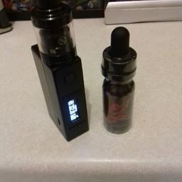 Aspire NX75w like new with battery and a merlin mini RDA tank and one juce apple jax 15ml sealed.