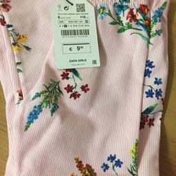 Girls pink striped floral Zara leggings age 6 new with tags bought in Portugal