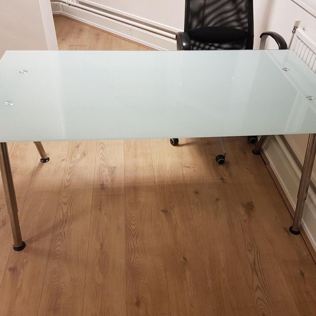 Ikea galant deals frosted glass desk