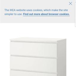 As pictured 2 sets of Ikea draws . 1 has a slight mark on the top off a ink apart from that good condition also have an ad for a double white bed metal bed frame