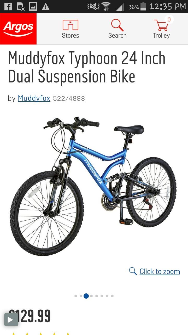 Muddyfox typhoon 24 inch dual 2024 suspension bike