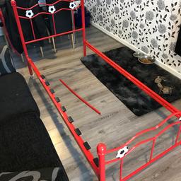 Red (LFC) boys single bed has some wear and tear but nothing too major we have the slats etc just quickly put together for the pic!

Will need a mattress as it’s only the frame but will certainly do someone a year or two.
