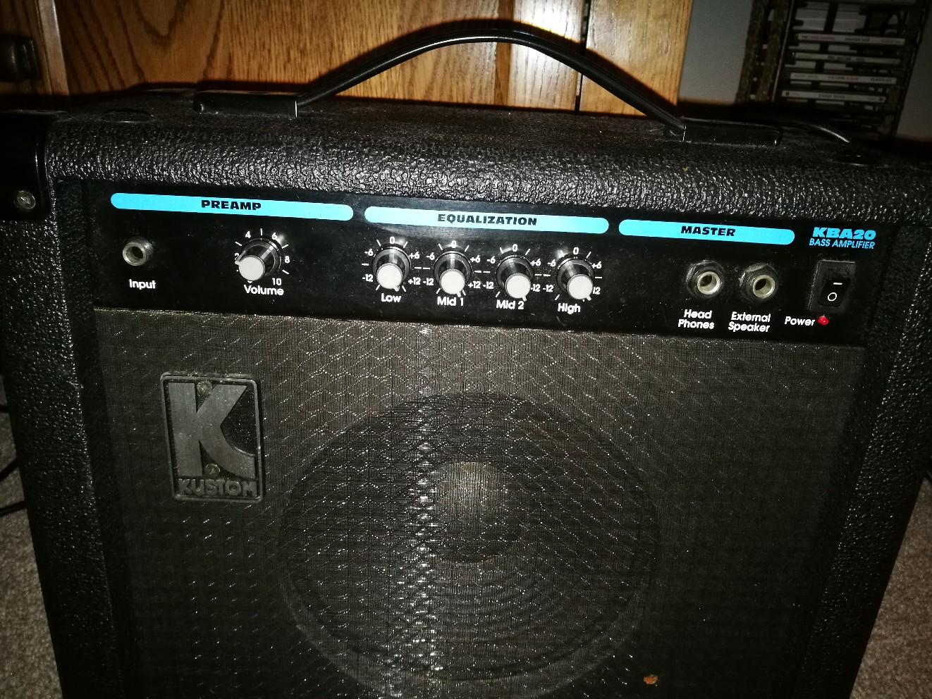 Gear4music bass guitar and kustom KBA 20 amp in Doncaster for £65.00