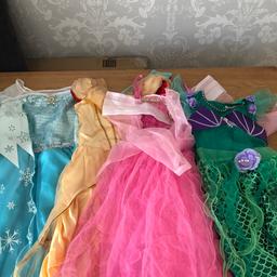 All Disney Store so cost around £30-£40 each
Elsa
Belle
Sleeping Beauty
Ariel

Ages 4 -8
