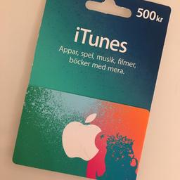 iTunes presentkort laddat med 500kr
kan gå ner i pris