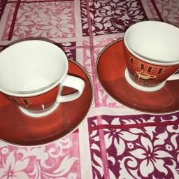 Nie benutzte Ritzenhoff & Breker Via Brasilia Café Kaffeetassen & Unterteller 3 farbig Kaffee Cappuccino