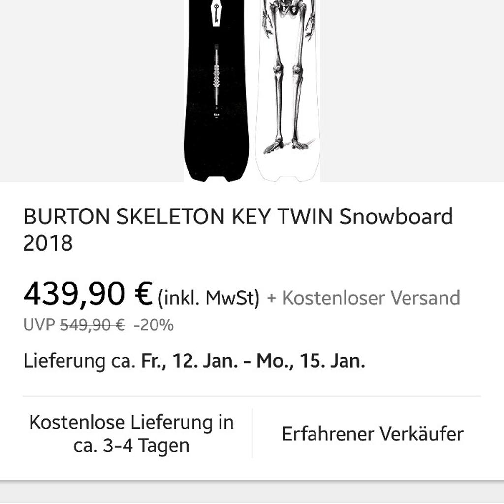 Burton Skeleton Key Twin Snowboard 2018 in 91637 W rnitz f r 350