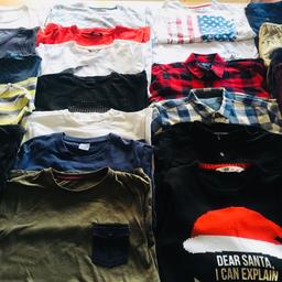 A bundle of boy’s clothes consisting of the following:
x2 vest tops (10-11 years)
x1 t.shirt (10-11 years)
x4 t.shirts (11-12 years)
x7 t.shirts (12-13 years)
x1 christmas jumper (12-13 years)
x3 shirts (12-13 years)
x5 shorts (12-13 years)

All items have been washed and ironed but due to being folded in a bag would need to be ironed again.

From a smoke & pet free home.