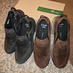 2 pairs of excellent condition hardly worn shoes from Clarks both size 8 1/2  in nubuck suede one box included paid £ 140  for both pairs few months ago