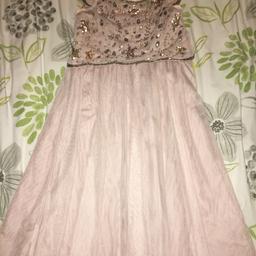 Beautiful next signature collection girls pink /blush colour Party Dress age 10 with detachable embroidered sequinned top