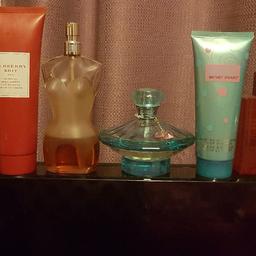 AND BRAND NEW BRITNEY SPEARS CURIOUS.
CREAM. NEVER USED. AND PERFUME USED TWICE ONLY. ALL THE OTHER BOTTLES ARE HALF USED BOTTLES OF PERFUMES.
PICK UP ONLY. £15. THE LOT.     NO OFFORS..
CHINGFORD E4. LONDON