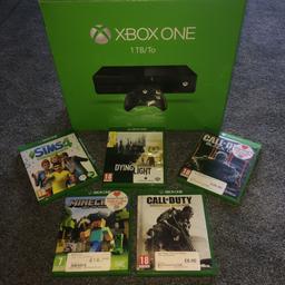 Xbox one 1TB, in black, 1 control pad, all wires, leads etc, all in superb condition! Fully working with no issues. Hardly been used. Was brand new in june so just over 6 months old,

Comes with:-
 
SIMS 4
DYING LIGHT
COD - BLACK OPS
COD - ADVANCED WARFARE
MINECRAFT

£200 ono

May px but has to be worth my while.