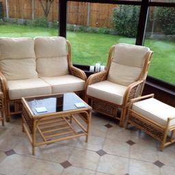 Two seater Sofa, 2 Chairs, 1 Coffee Table, 1 Lamp Table, 1 Stool, all excellent condition