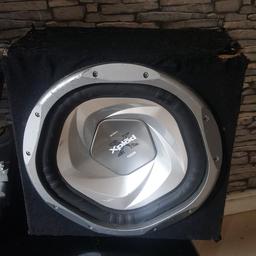 Sony xplod sub 1500 watt, the felt has the odd rips in it, nothing major, doesnt affect anything, see pics, the speaker itself is in perfect working order no rips or tears in rubber, tested no rattles sounds great, very deep bass
