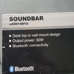 Soundbar with bluetooth and remote. Fully boxed. Excellent condition. Buyer collects