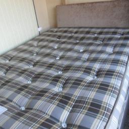 the 3 peice bed set is from  Sweet Dreams.Mattress size 4ft 6" x 6ft 2".Fire safety labels on items.Divan base has 2 large storage drawers.orthopaedic matress is medium to firm.In excellent clean condition.Buyer to collect